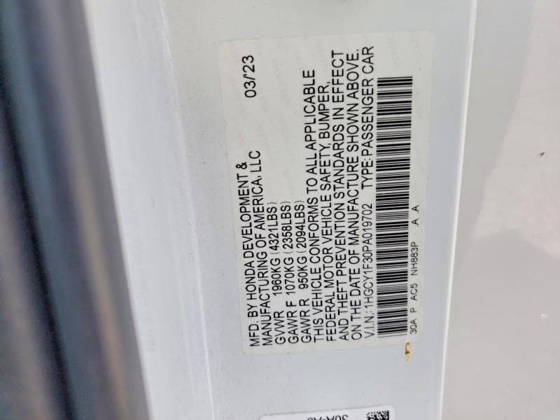 2023 HONDA ACCORD EX 12