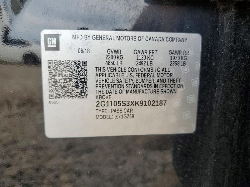 2019 CHEVROLET IMPALA PREMIER 12