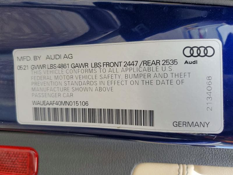 2021 AUDI A4 PREMIUM PLUS 45 12