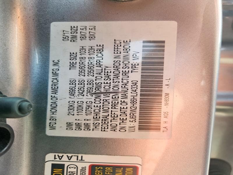 2017 HONDA CR-V EXL 13