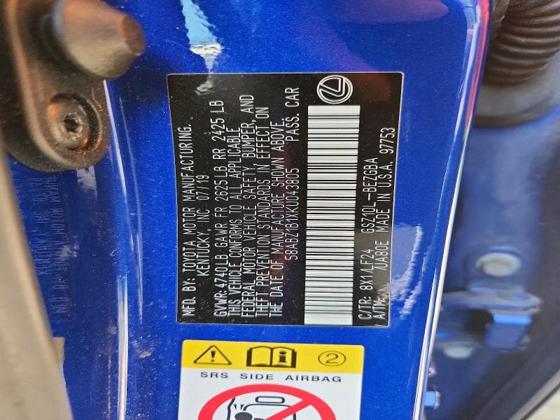 2019 LEXUS ES 350 12