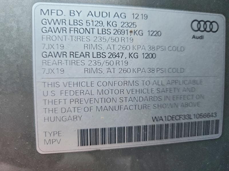 2020 AUDI Q3 PREMIUM S LINE 13