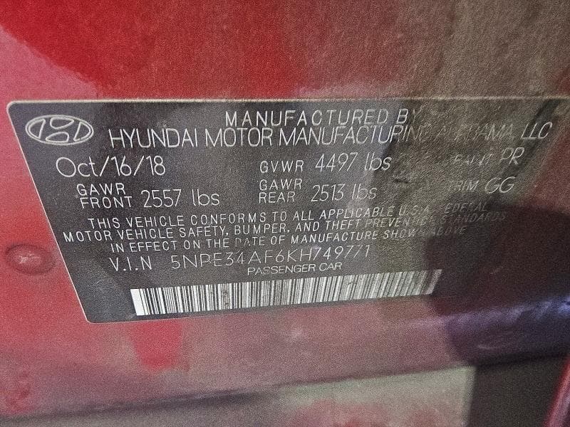 2019 HYUNDAI SONATA SEL 12