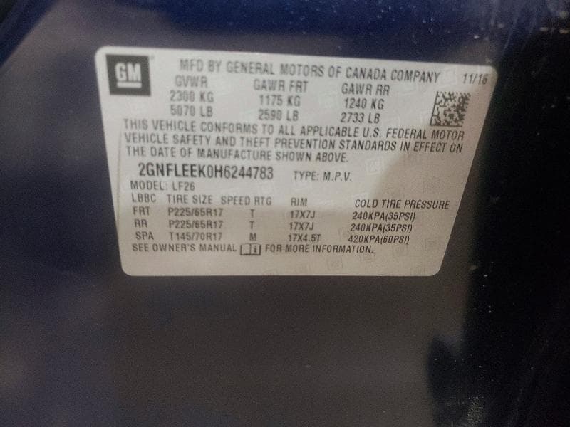 2017 CHEVROLET EQUINOX LS 13