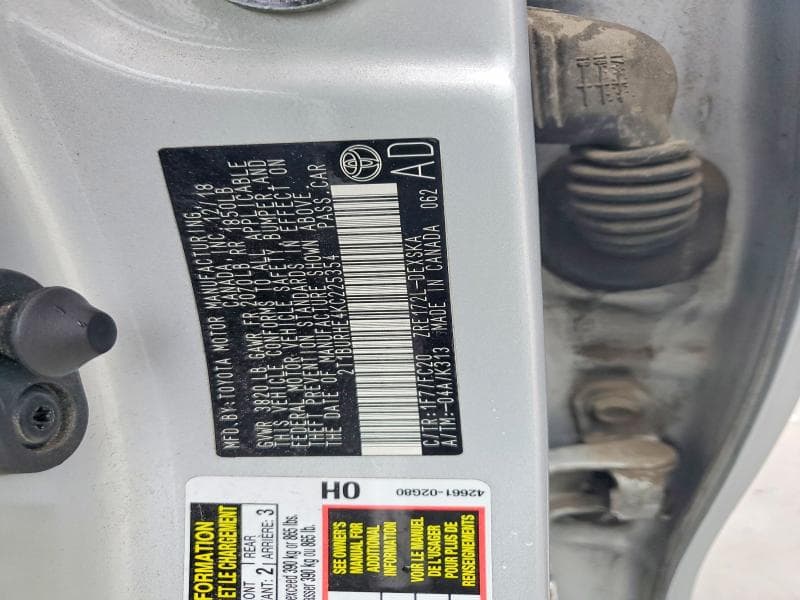 2019 TOYOTA COROLLA SE 12