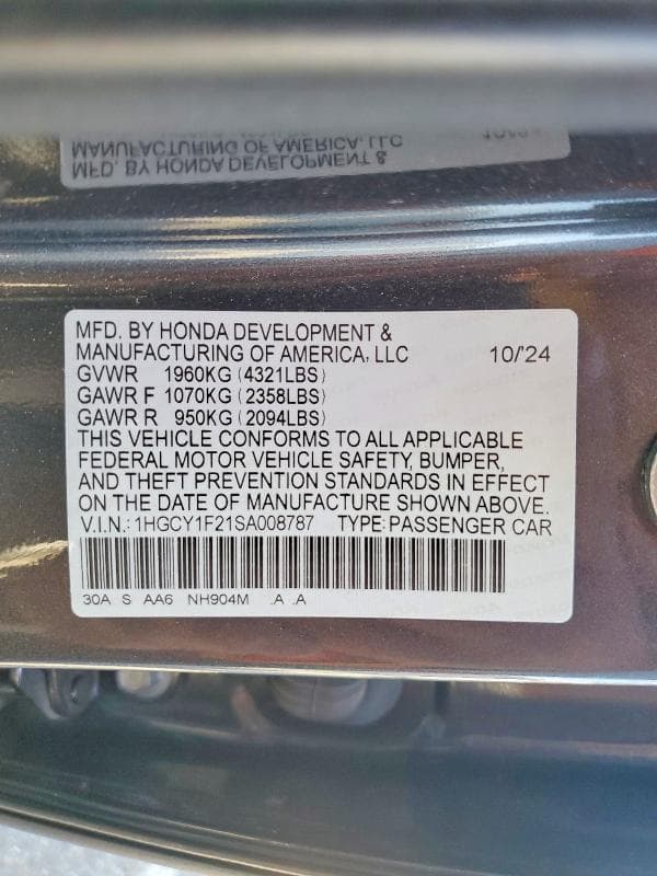 2025 HONDA ACCORD LX 12