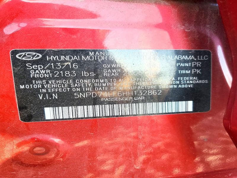 2017 HYUNDAI ELANTRA SE 12