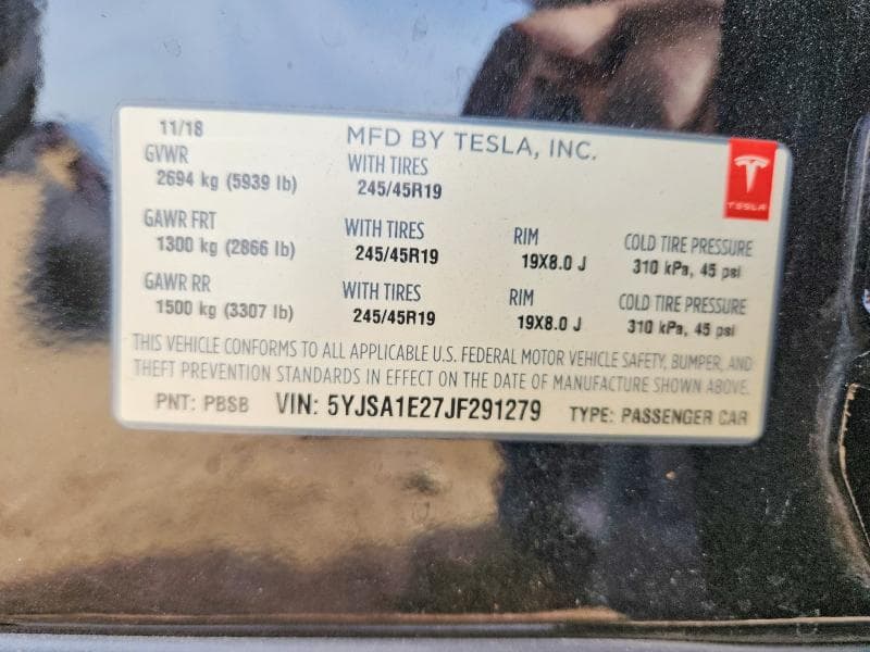 2018 TESLA MODEL S 12