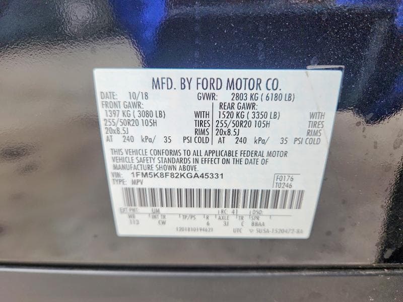 2019 FORD EXPLORER LIMITED 13