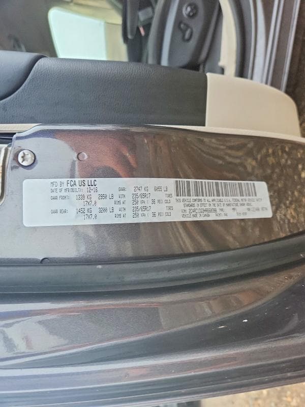 2017 CHRYSLER PACIFICA TOURING 12