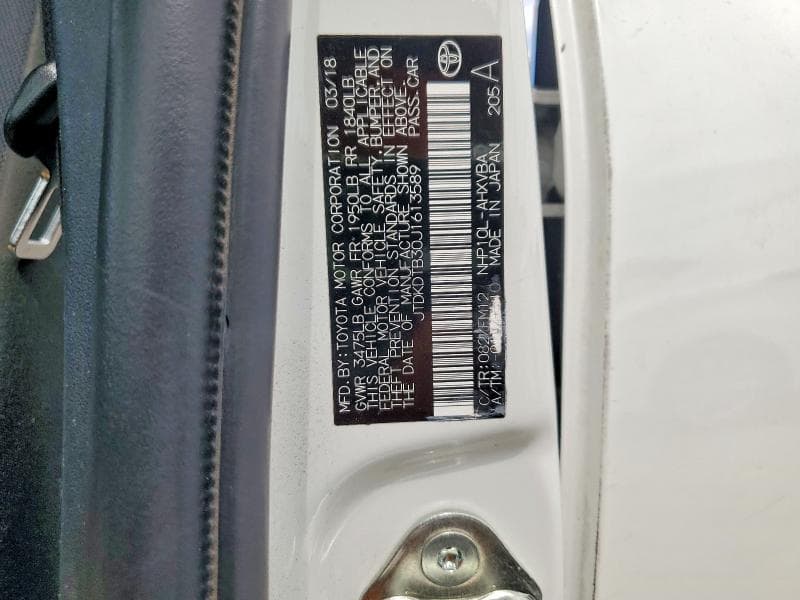 2018 TOYOTA PRIUS C TWO 13