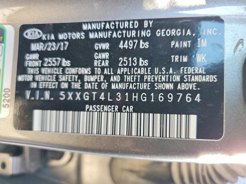 2017 KIA OPTIMA LX 12