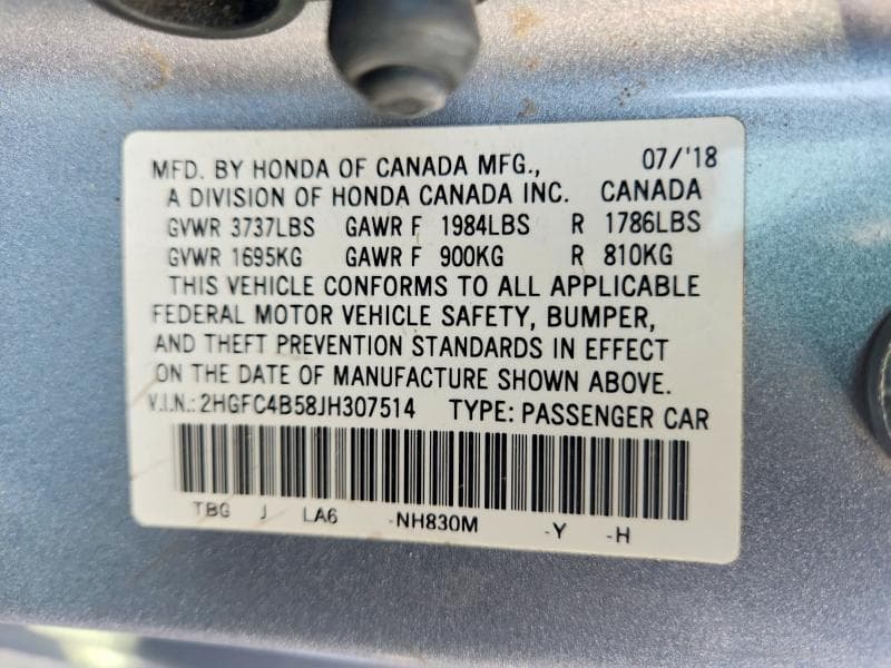 2018 HONDA CIVIC LX 12