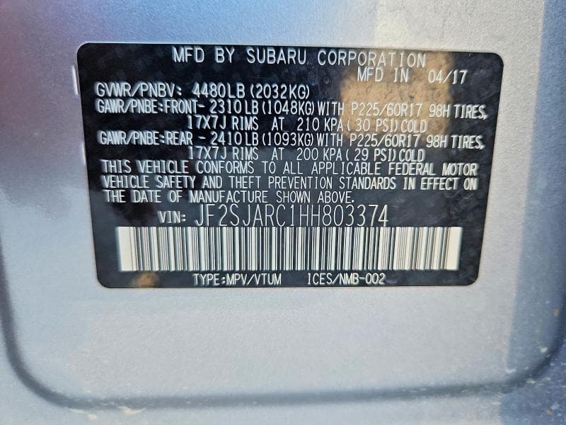 2017 SUBARU FORESTER 2.5I LIMITED 13