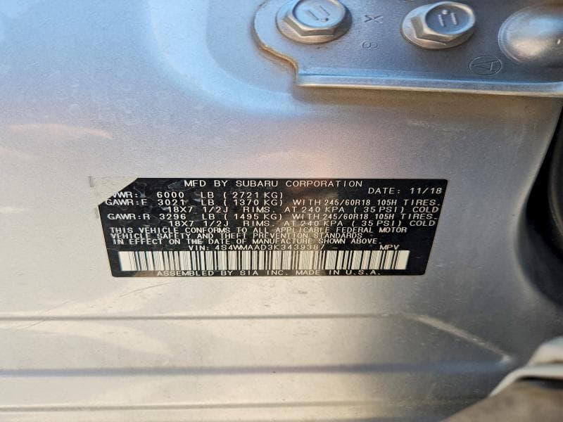 2019 SUBARU ASCENT 13