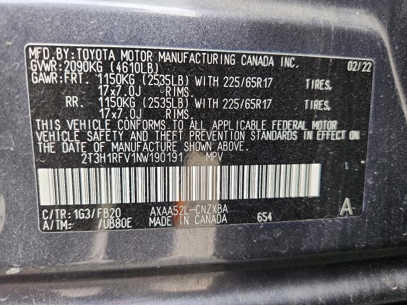 2022 TOYOTA RAV4 LE 14