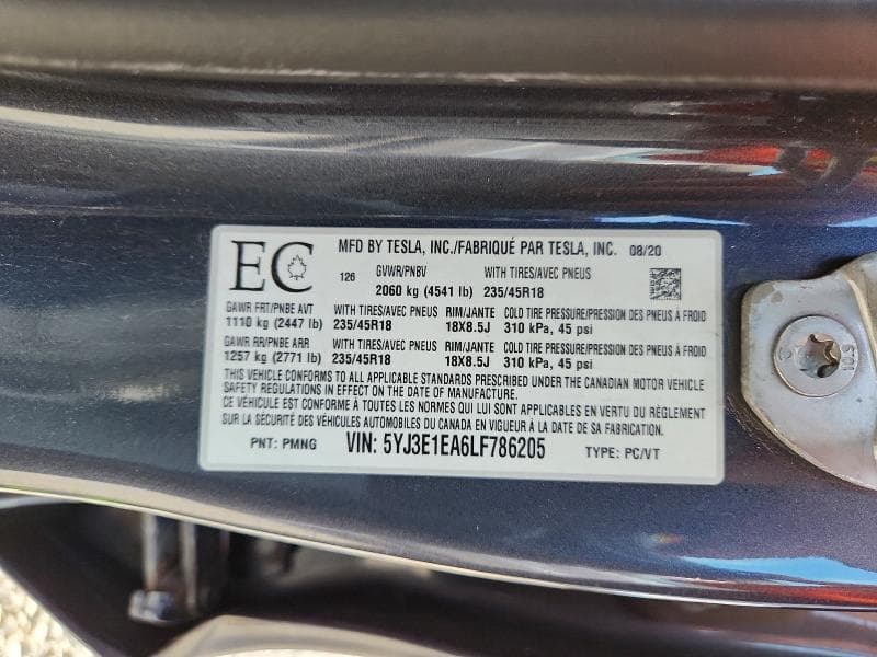 2020 TESLA MODEL 3 12