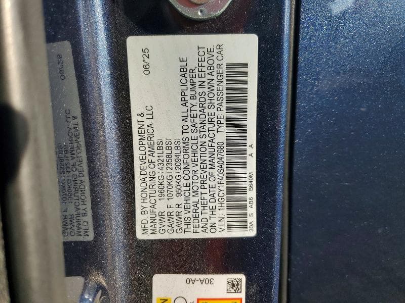 2025 HONDA ACCORD SE 12