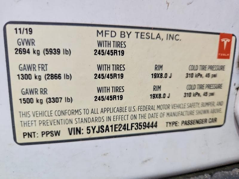 2020 TESLA MODEL S 12