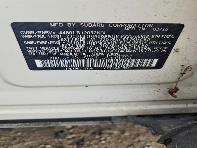 2018 SUBARU FORESTER 2.5I TOURING 13