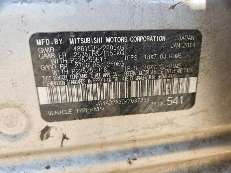 2019 MITSUBISHI OUTLANDER ES 13