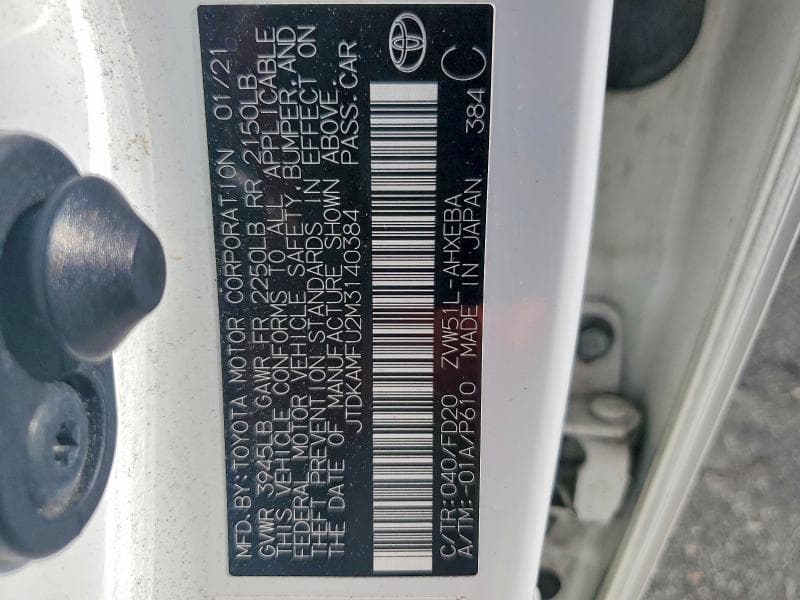 2021 TOYOTA PRIUS LE 12