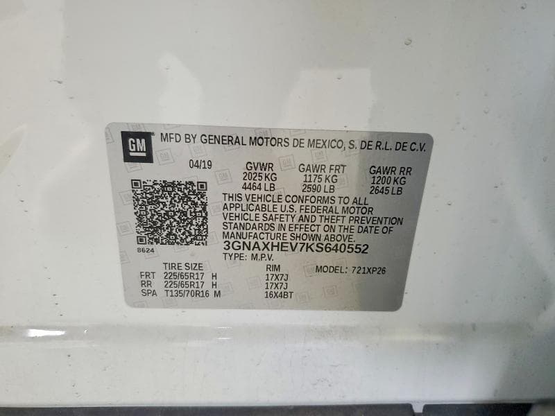 2019 CHEVROLET EQUINOX LS 12
