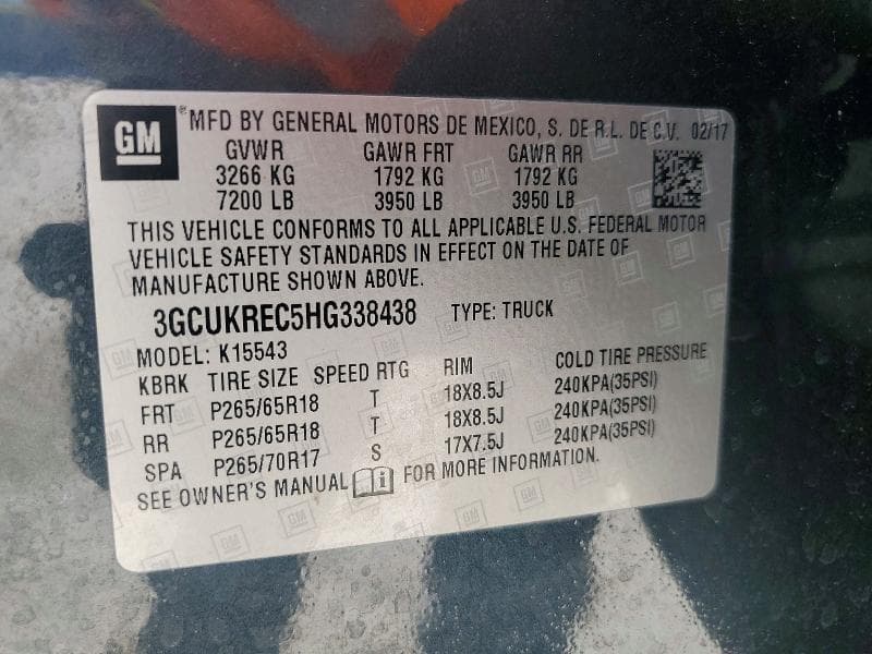 2017 CHEVROLET SILVERADO K1500 LT 12