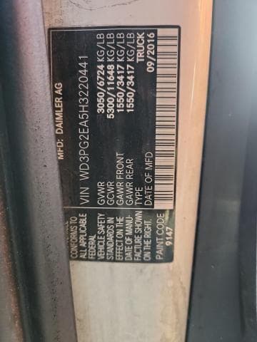 2017 MERCEDES-BENZ METRIS 13