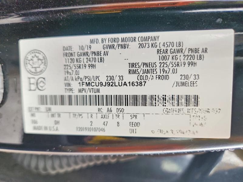 2020 FORD ESCAPE TITANIUM 13