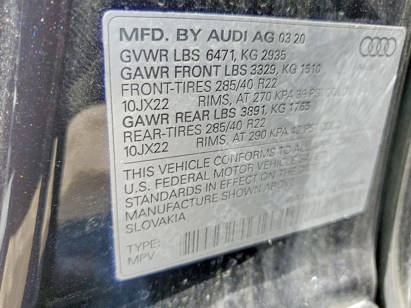 2020 AUDI Q8 PREMIUM PLUS S-LINE 13