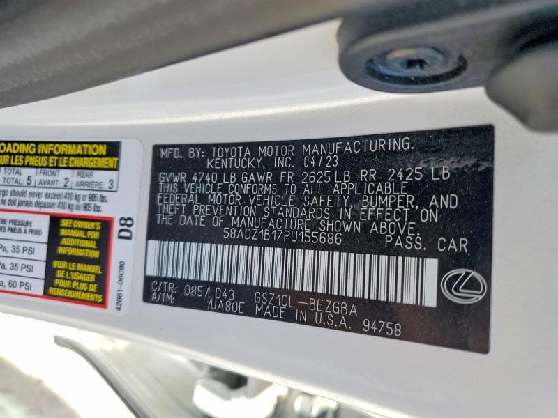 2023 LEXUS ES 350 BASE 13
