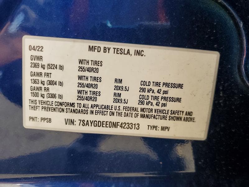 2022 TESLA MODEL Y 13