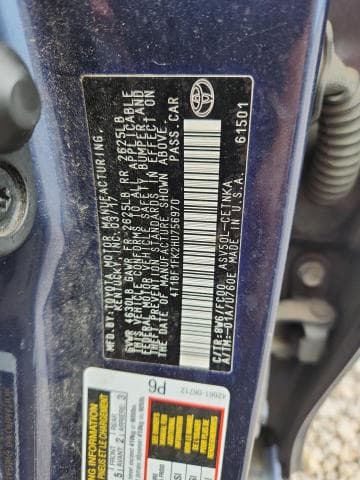 2017 TOYOTA CAMRY LE 12