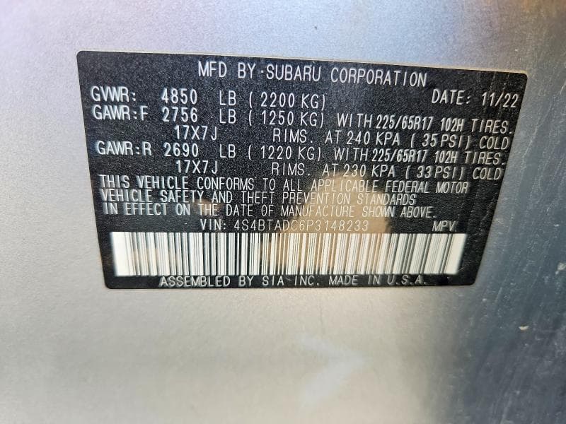 2023 SUBARU OUTBACK PREMIUM 13