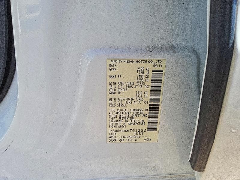 2019 NISSAN FRONTIER SV 12