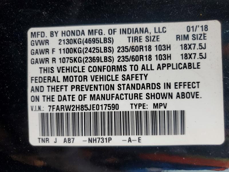 2018 HONDA CR-V EXL 13