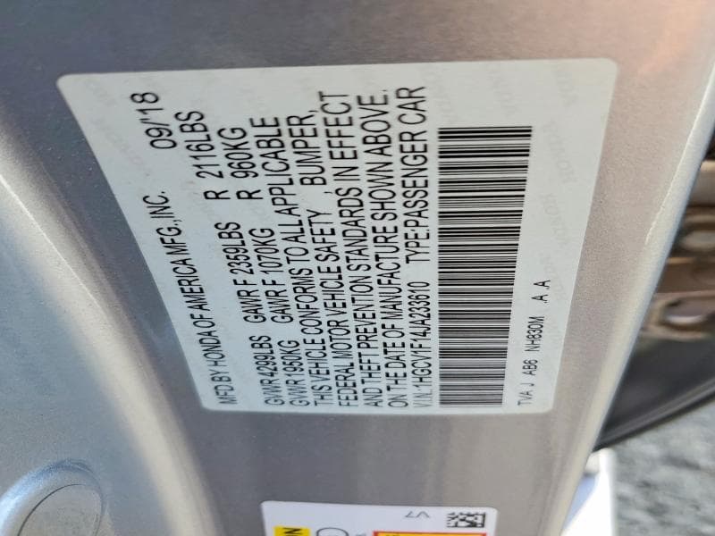 2018 HONDA ACCORD LX 12