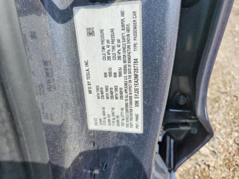 2022 TESLA MODEL 3 12