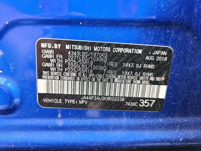 2019 MITSUBISHI OUTLANDER SPORT ES 13