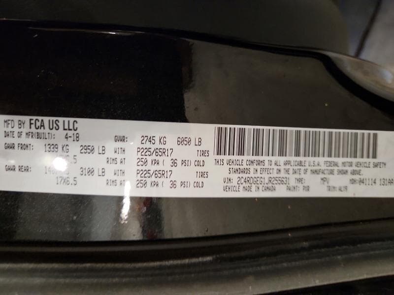 2018 DODGE GRAND CARAVAN GT 13