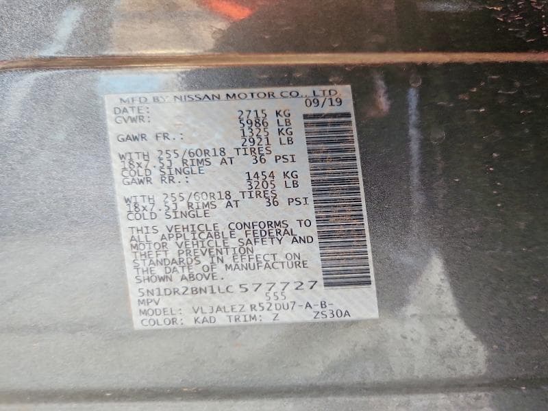 2020 NISSAN PATHFINDER SV 14