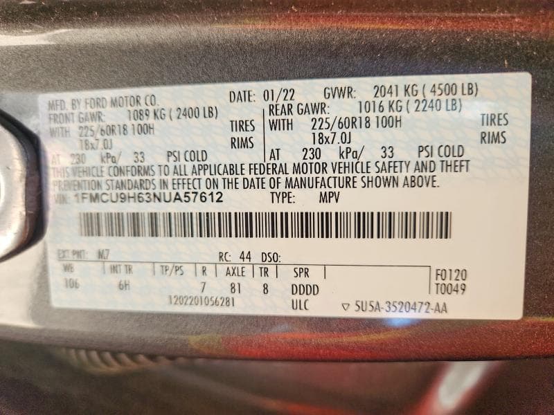 2022 FORD ESCAPE SEL 13