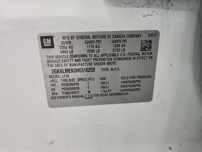 2017 GMC TERRAIN SLE 13