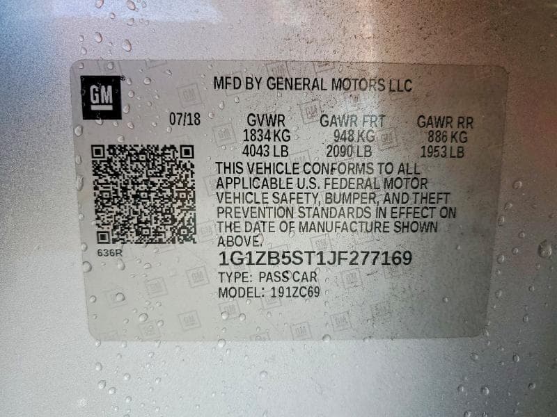 2018 CHEVROLET MALIBU LS 12