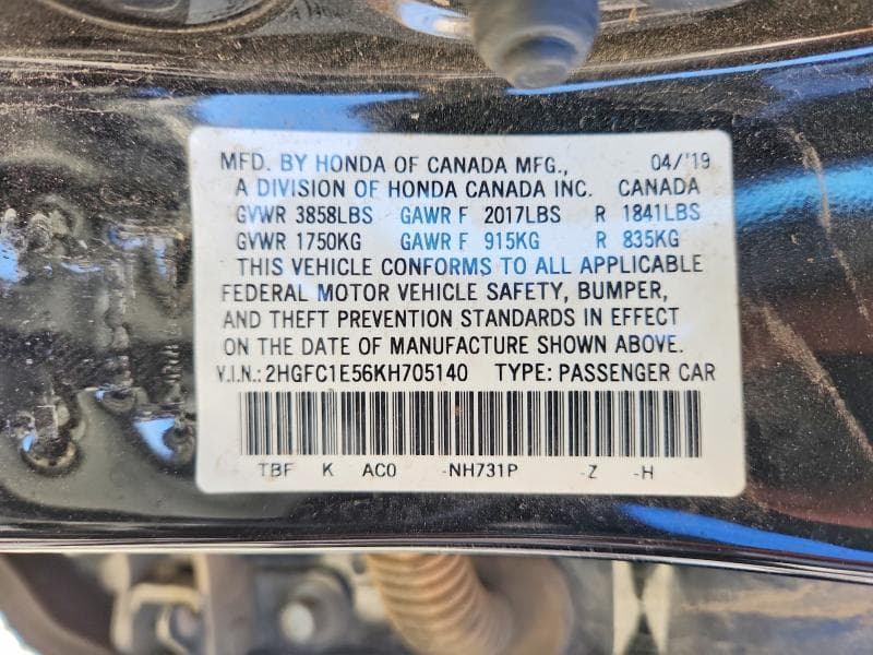 2019 HONDA CIVIC SI 12
