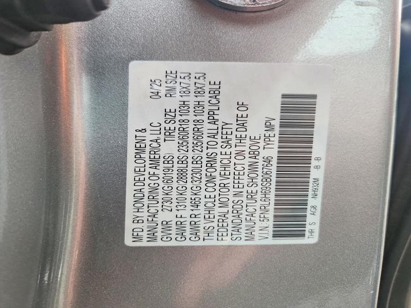 2025 HONDA ODYSSEY EXL 14