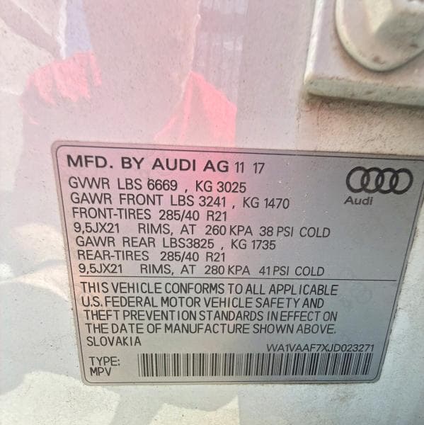 2018 AUDI Q7 PRESTIGE 10