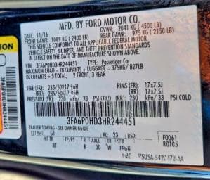 2017 FORD FUSION SE 12