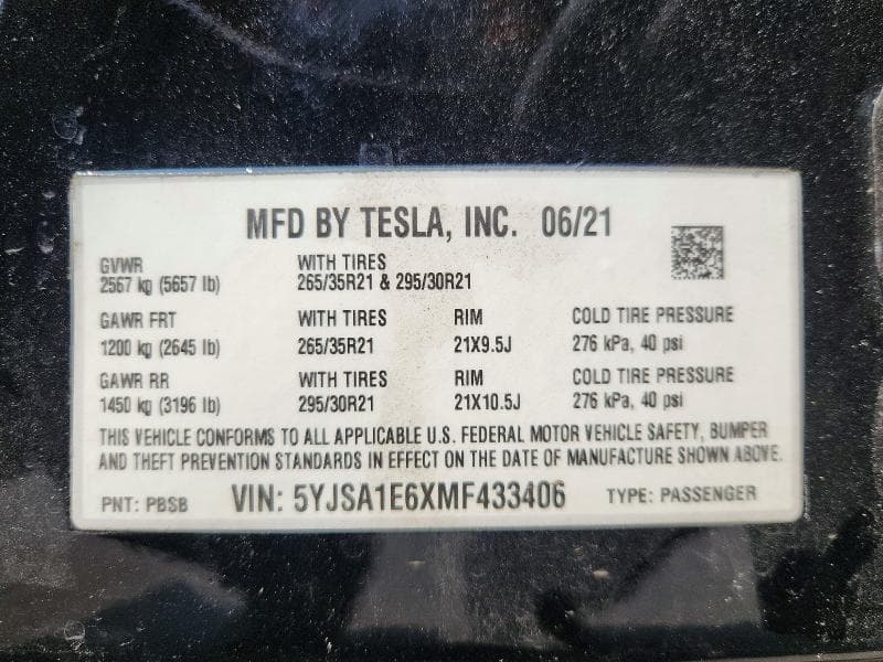 2021 TESLA MODEL S 13